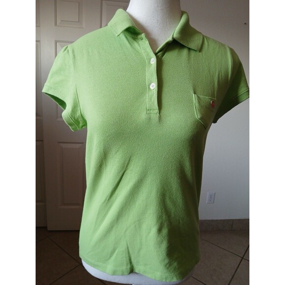 Abercrombie‎ Polo Shirt Girls XL Green Short Sleeve Moose Logo Preppy Youth - Picture 1 of 14